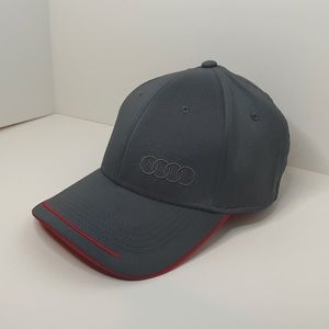 Audi official gray baseball cap with red accent.